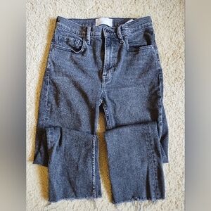 Everlane High Rise Kick Crop charcoal gray jeans